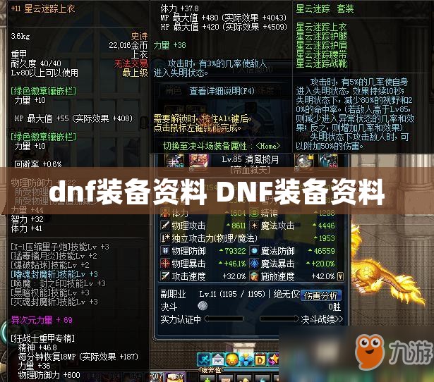 dnf装备资料 DNF装备资料