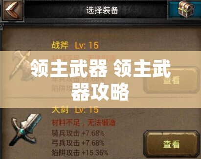 领主武器 领主武器攻略