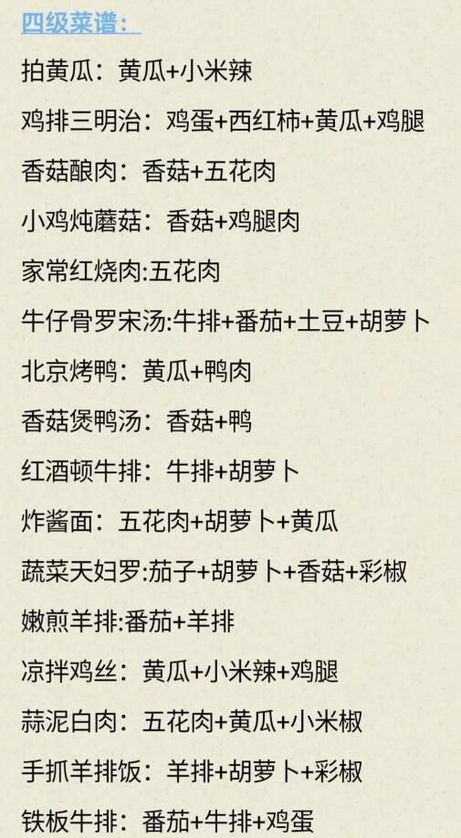 我的休闲时光菜谱攻略