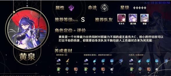 星穹铁道黄泉配队